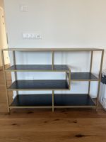 Regal Metall Gold Schwarz Holz
