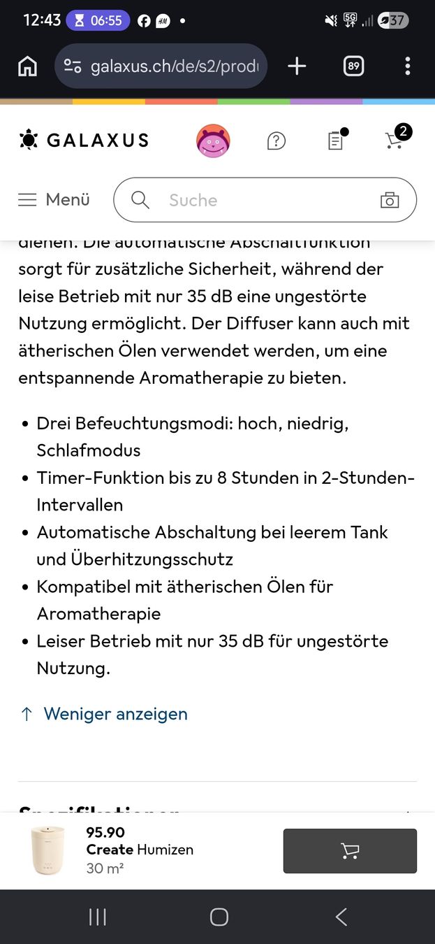 Umidificatori d'aria: Luftbefeuchter Create – Usato da Steinmaur venduto da DS89 3