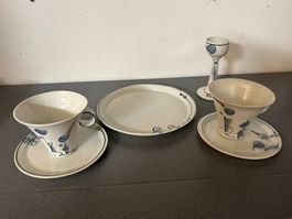 Handgemachtes Tellerset(19x) -assiettes blanches faites main