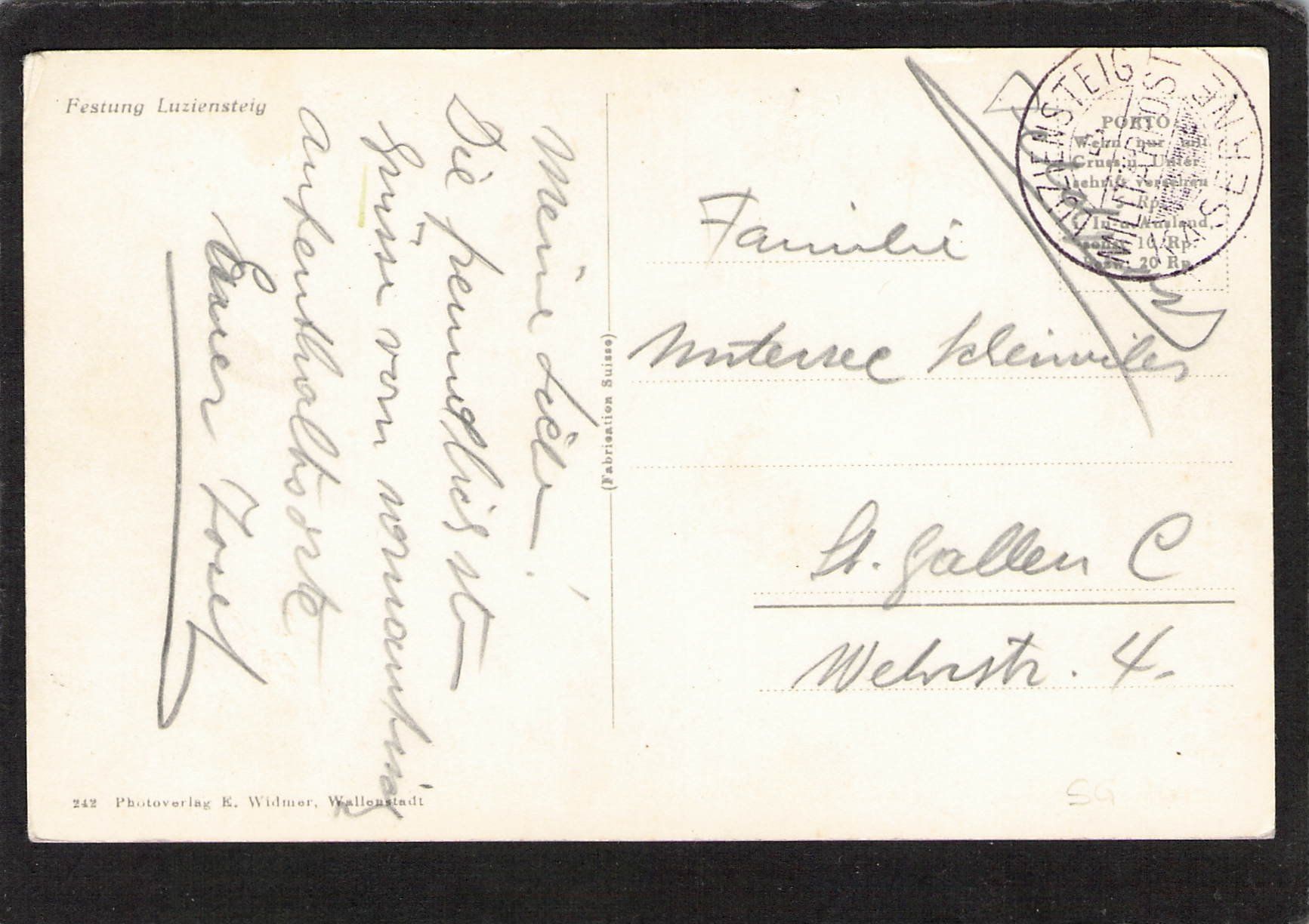 Cartoline postali: Festung Luziensteig SG – Usato da Reichenburg venduto da ibiza18 1