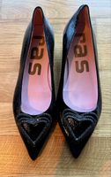 RAS Ballerinas Lackleder Schwarz Herz Gr. 39 - Neuwertig!