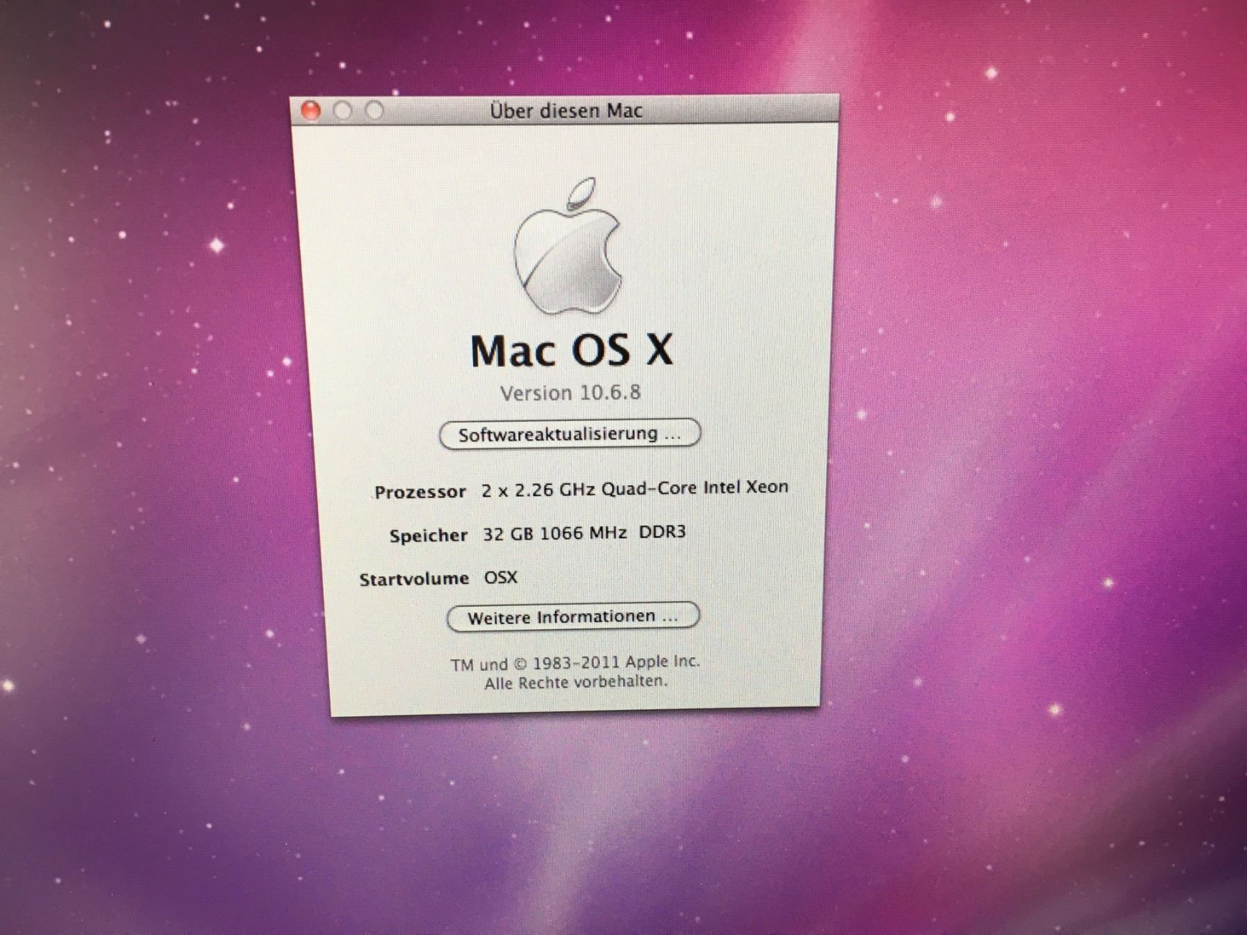 Apple PCs: Mac Pro 4.1 8Core 2.26 Snow Leopard 10.6 – Gebraucht aus St. Margarethen TG von Mac-PC 1