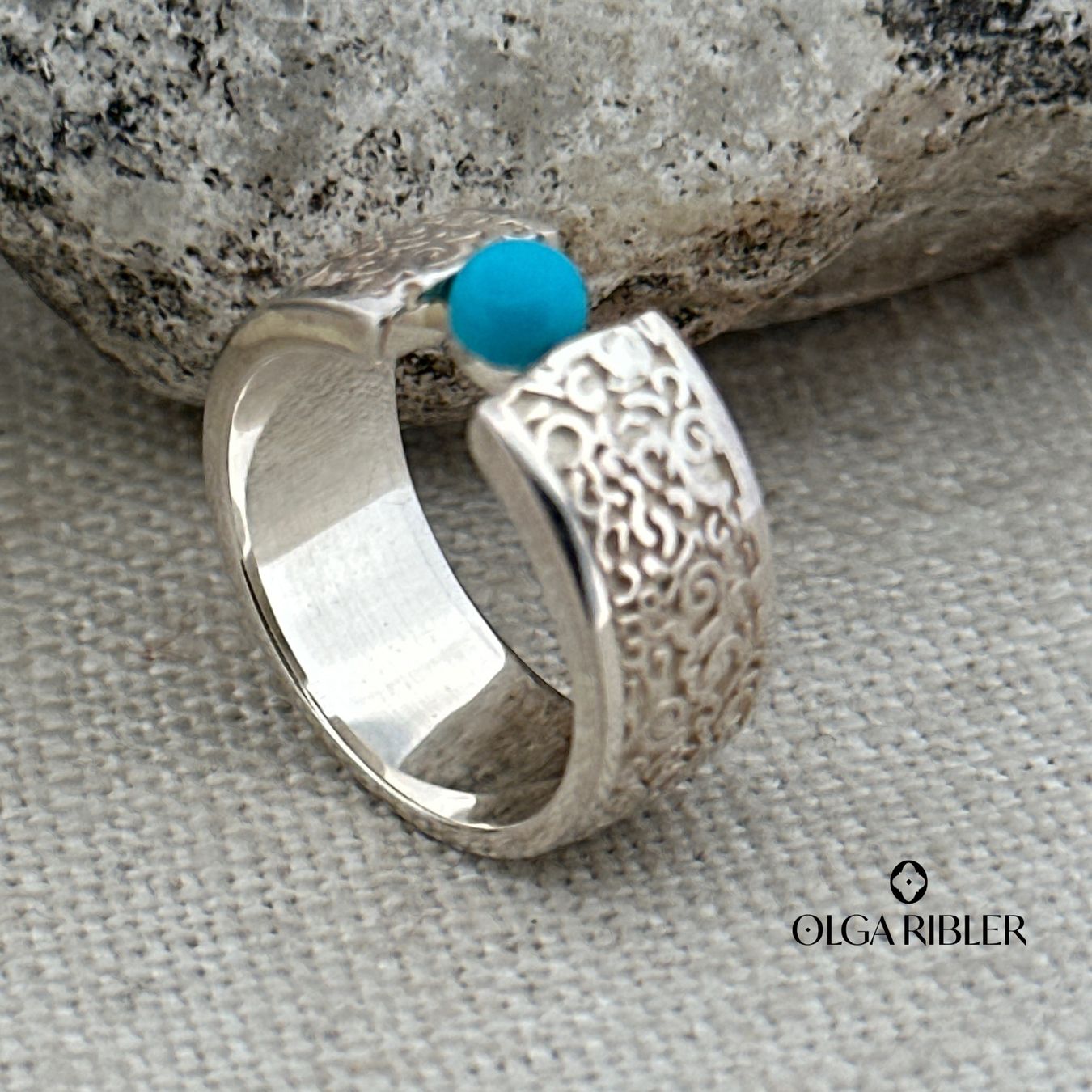 Olga Ribler Anelli: Silberring mit Türkis, Gr.52 – Nuovo (secondo la descrizione) da Luzern venduto da MonikaS03 3