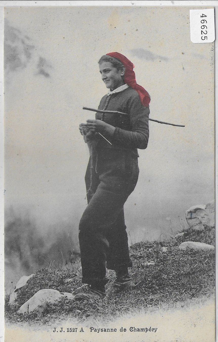 Ansichtskarten: Paysanne de Champery - coloriert – Gebraucht aus Ettingen von Kartenplanet