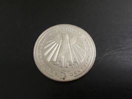 5 Deutsche Mark Münze / 150 J. Eisenbahn in Deutschland