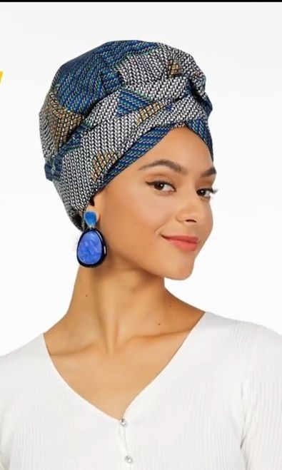 Hüte, Mützen & Caps: Boho Turban mit geometrischem Muster & Satin-Innenfutter – Gebraucht aus Allschwil von Evgeniia78 5
