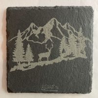 Schieferuntersetzer mit Gravur