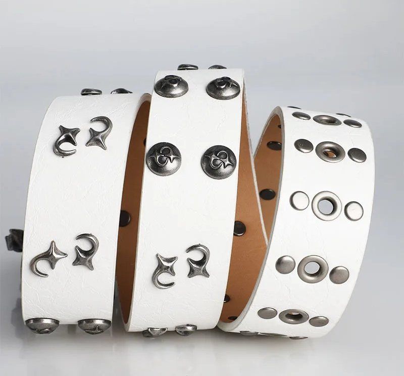 Cinture: Rivert Gradient Weiss Gothic Punk Belt - Ceinture gothique – Nuovo e nell'imballaggio originale da Lausanne venduto da FASHION-WORLD-SHOP 2