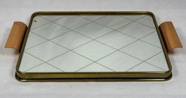Plateau miroir Art Déco – années 40/50 / Spiegeltablett