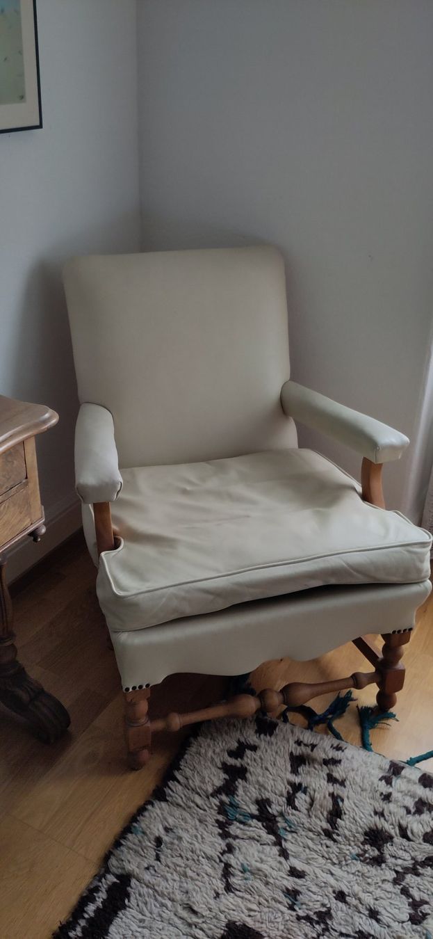Fauteuils: Vintage-Sessel in hellbeigem Leder – D'occasion à Zürich par MB0703 3