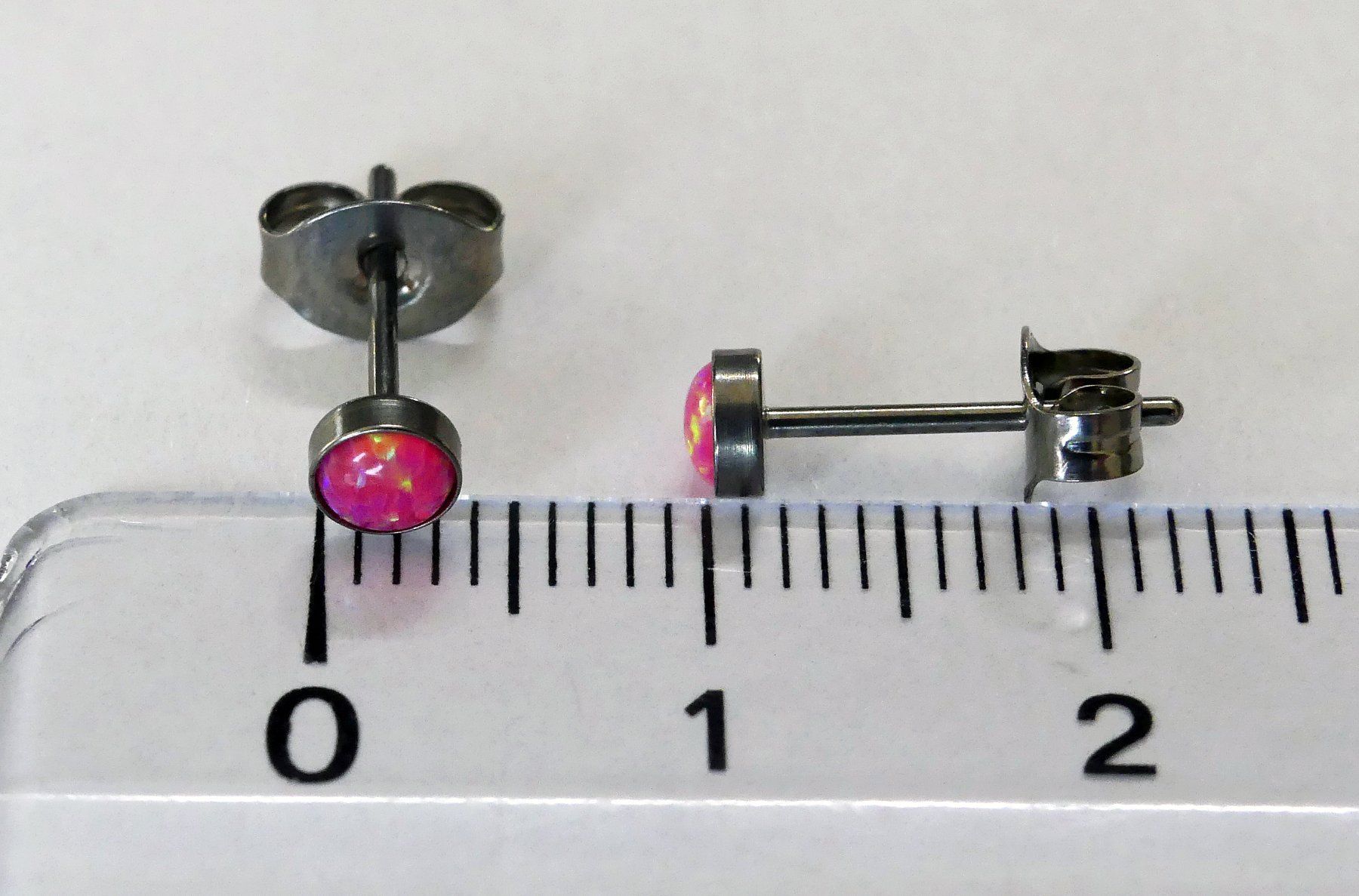 Orecchini pendenti & Orecchini a lobo: Ohrsteker aus Titanium mit Opal – Nuovo e nell'imballaggio originale da Matten b. Interlaken venduto da kero71 5