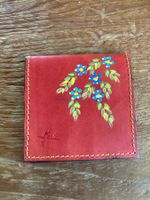 Kleines Spiegel Etui Rot - handbemalt mit Tasche