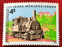 Briefmarken aus  Österreich 100 Jahre Mühlkreisbahn