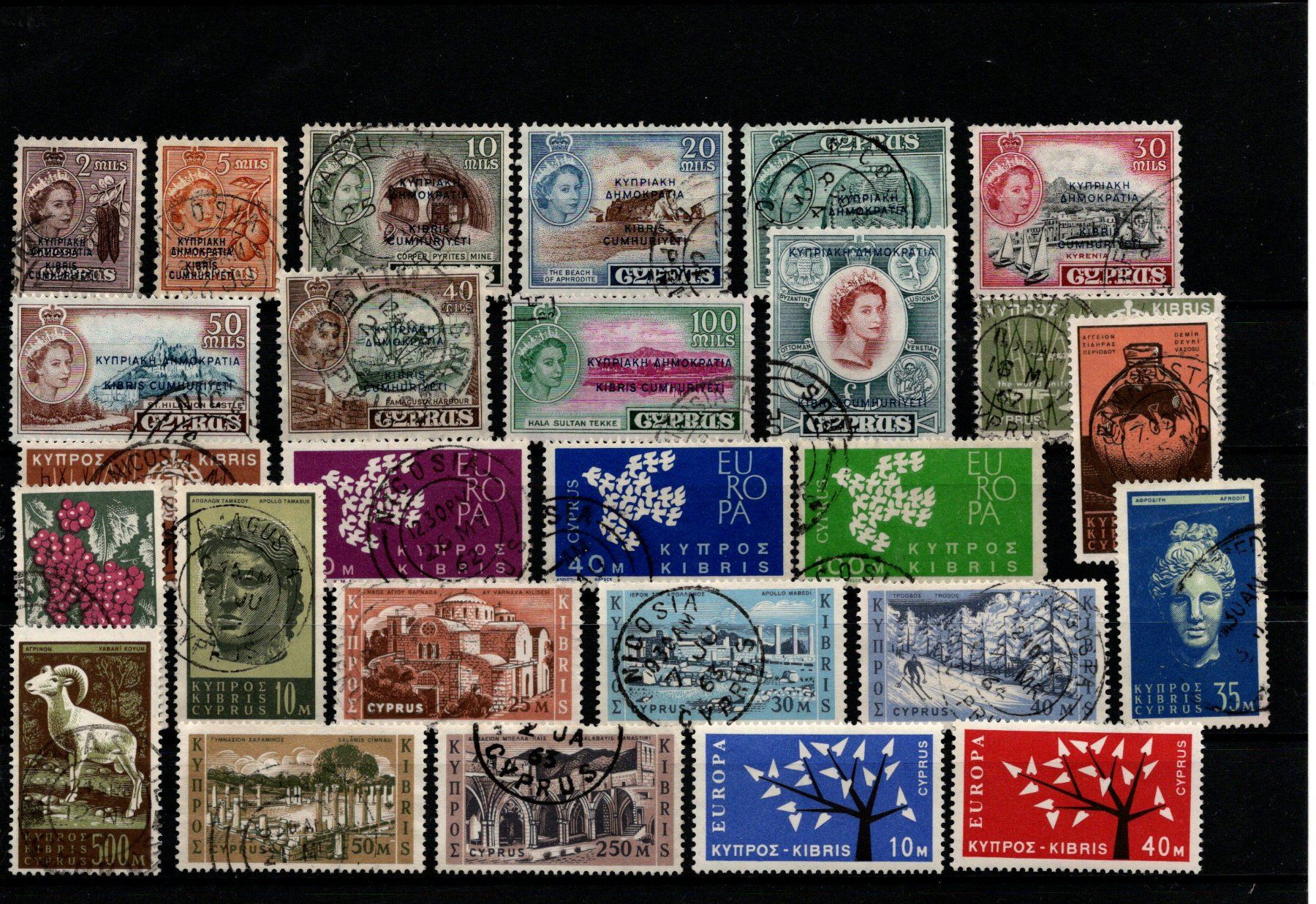 Tutti i francobolli: lot de timbres-poste de Chypre 1960-1969 – Usato da Moutier venduto da Phillegrec