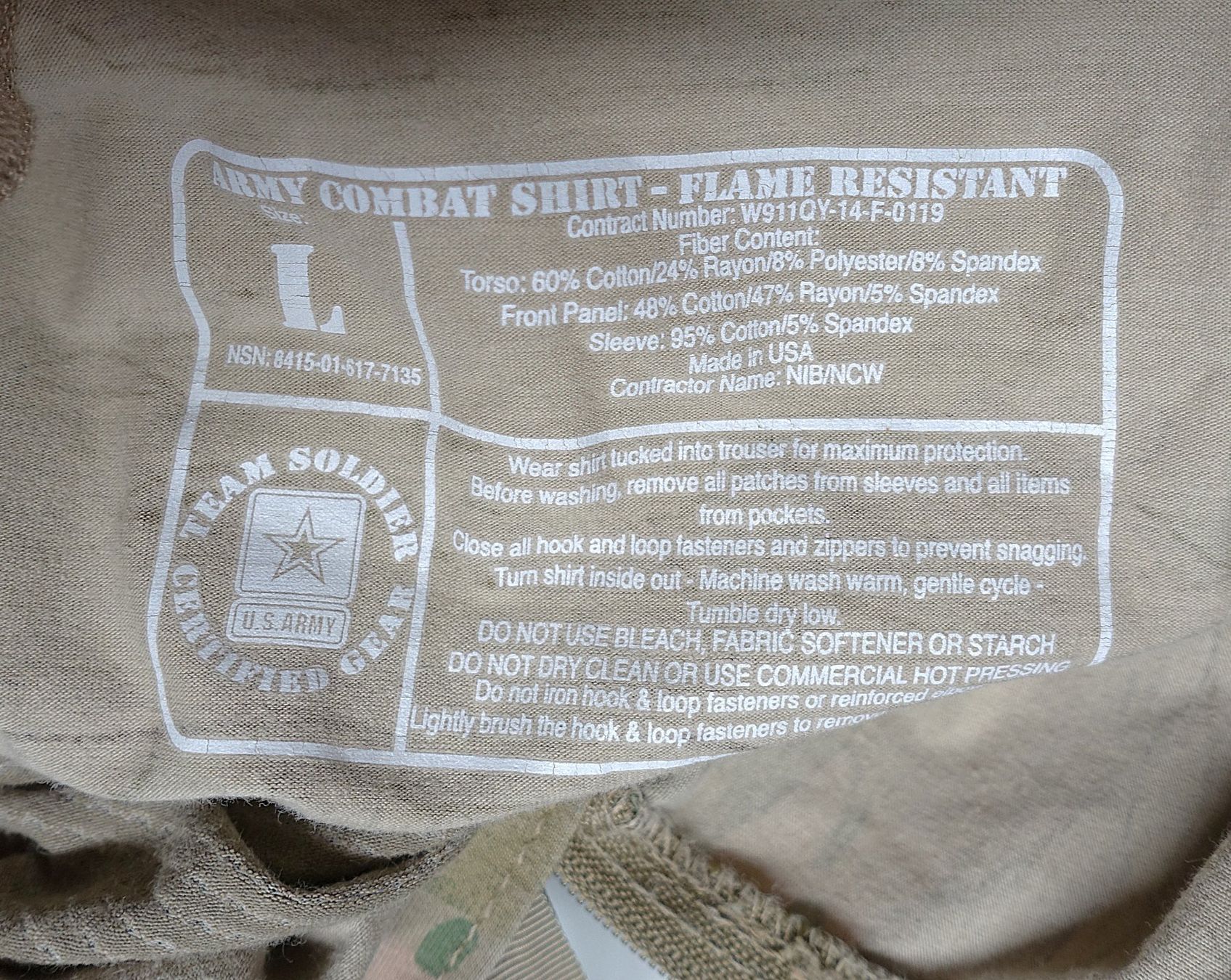 Uniformi: US Army OPC Multicam Combat Shirt Drill Sergeant Weaver – Usato da Kappelen venduto da Marmoe 3