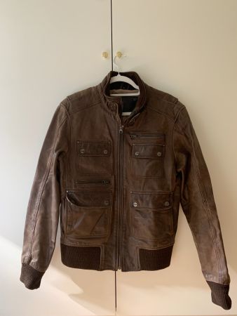 Korintage Büffelleder Jacke, Gr. L (fällt aus wie M)