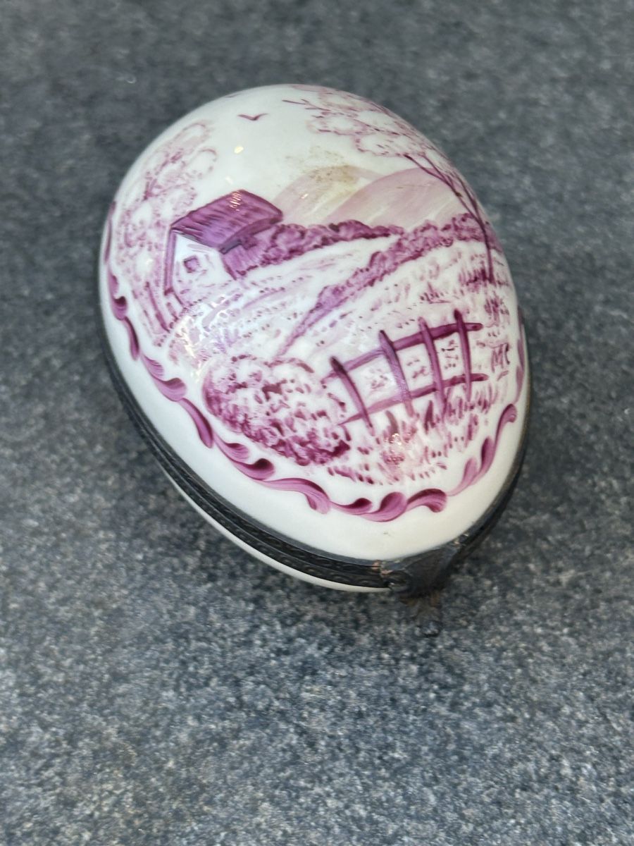 Ciotole: Handbemaltes Limoges-Ei, Frühlingslandschaft! – Usato da Losone venduto da del_yh97
