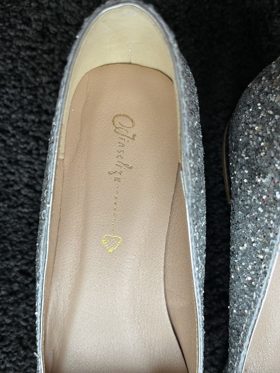 Scarpe da donna: Glitzernde Ballerinas, Silber, Gr. 38 – Nuovo (secondo la descrizione) da Bolligen venduto da Vroni23 5