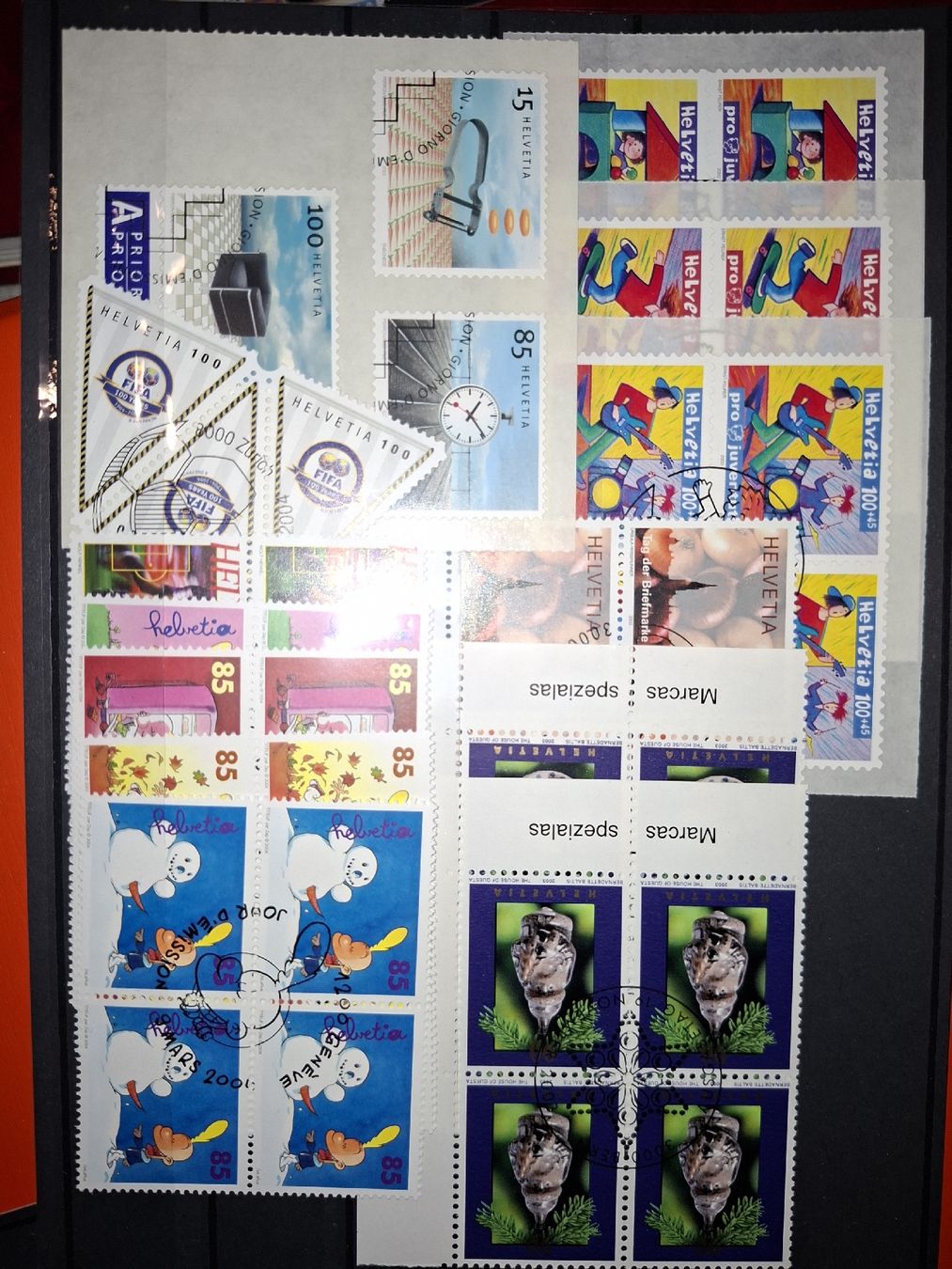 Alle Briefmarken: 4 er Blocks 2002 - 2004 – Gebraucht aus Balgach von SIMEON27 2