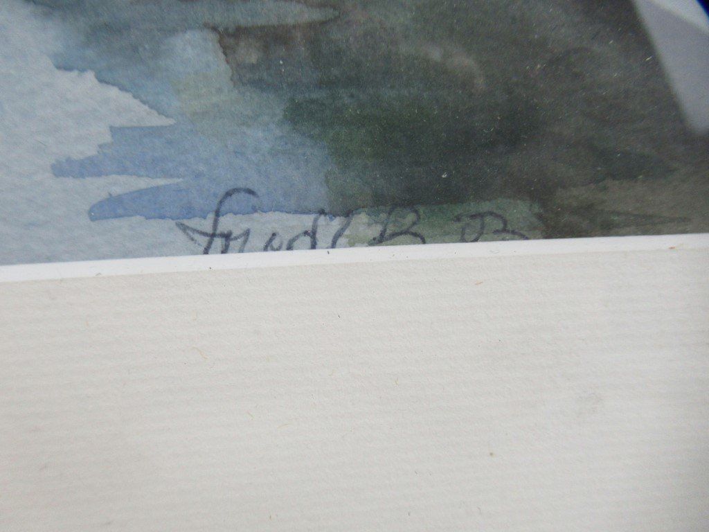 Dipinti: Schönes Aquarell Hafenlandschaft – Usato da Flums venduto da Flumsantik 3