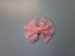 Noeud en dentelle + ruban 4cm ROSE