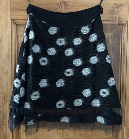 Ausgefallener Damenrock One Size – Wollmix – Schwarz/Grau 