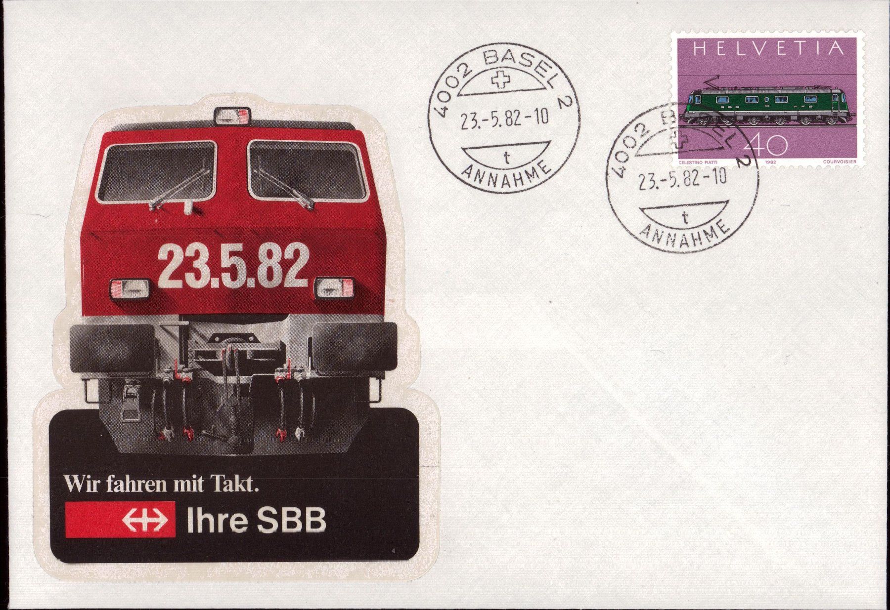 Tutti i francobolli: 23.5.1982 schöner Eisenbahn Brief – Usato da Eggersriet venduto da stamp303