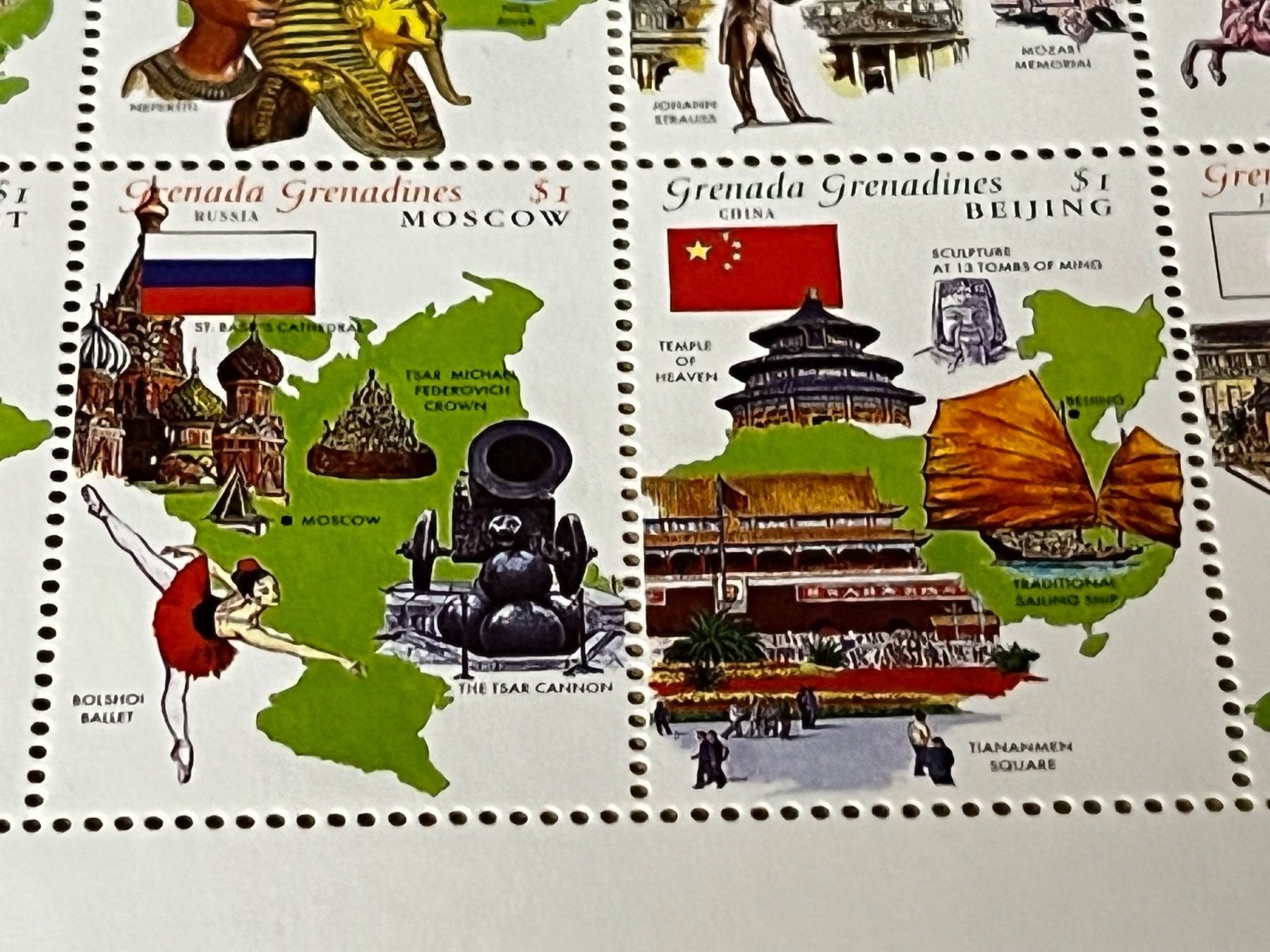 Tutti i francobolli: Briefmarken Hauptstädte der Welt Grenada Bogen – Nuovo e nell'imballaggio originale da Zürich venduto da engebrunau 1