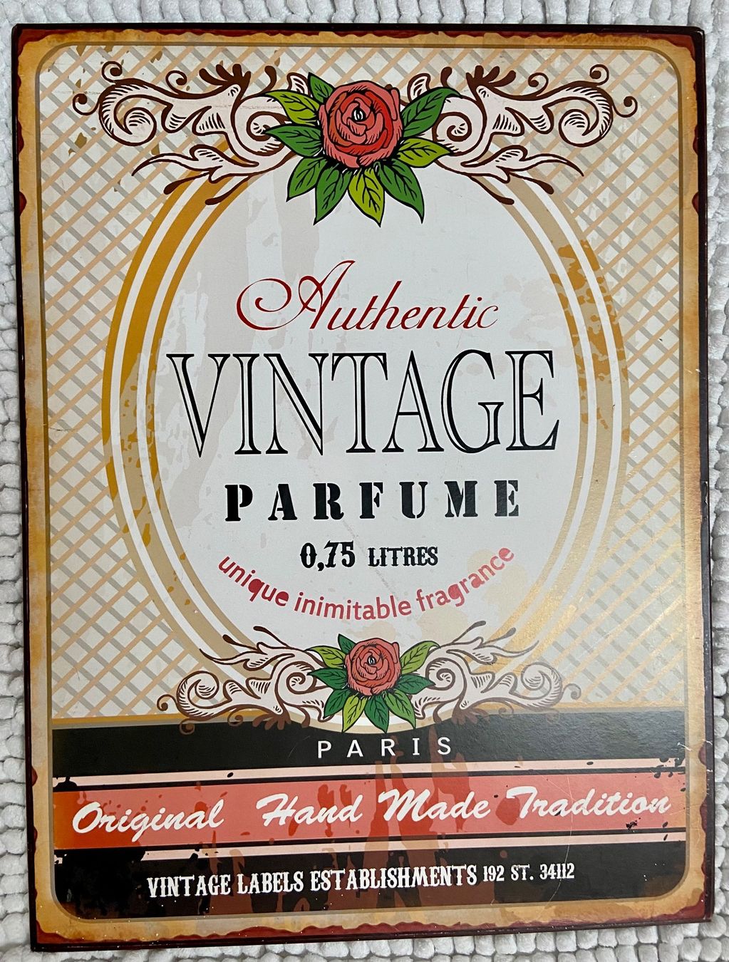 Schilder: Blech Schild - Vintage Parfum Paris – Neu (gemäss Beschreibung) aus Widnau von Imani