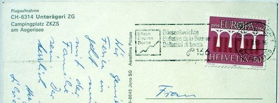 Cartoline postali: UNTERÄGERI Flugaufnahme Campingplatz – Usato da Jona venduto da philajona 1
