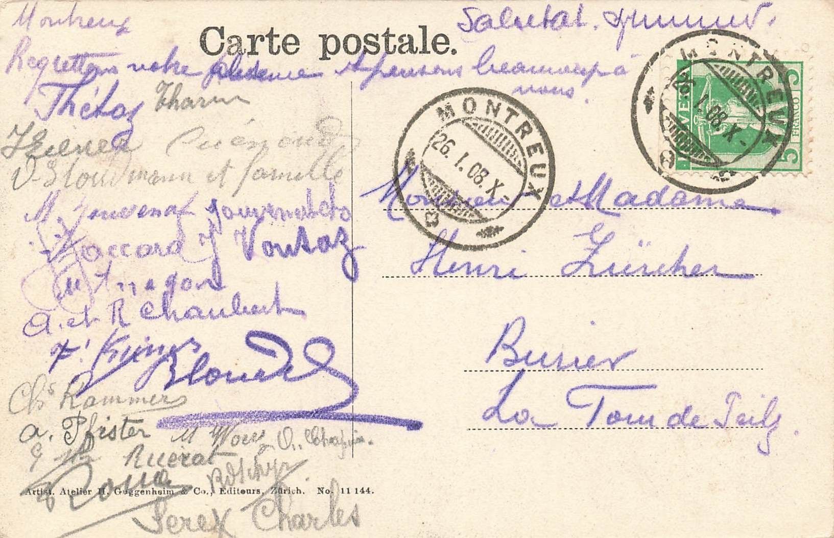 Cartoline postali: Montreux – Usato da Biasca venduto da Blenio71 1
