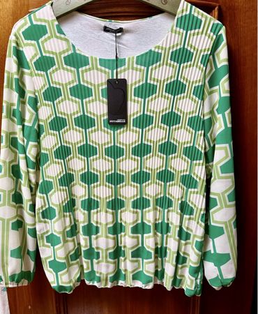 Elegante Bluse grün gemustert Gr. M/L Pitarelo neuwertig