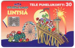 Clown, Kirmes - seltene Comic Telefonkarte von Finnland