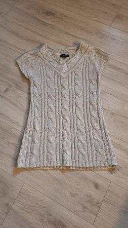 Strickkleid, Zopfmuster, beige, Gr. S neuwertig 