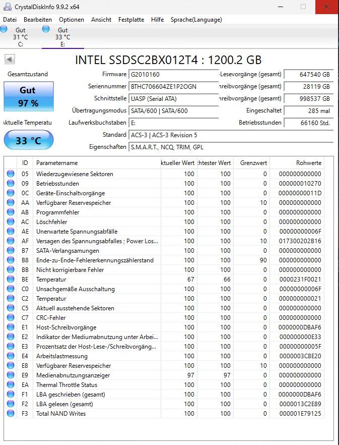 Intel Harddisks: Intel SSD DC S3610 Series 1.2TB – Gebraucht aus Oberwil-Lieli von meipa3000 2