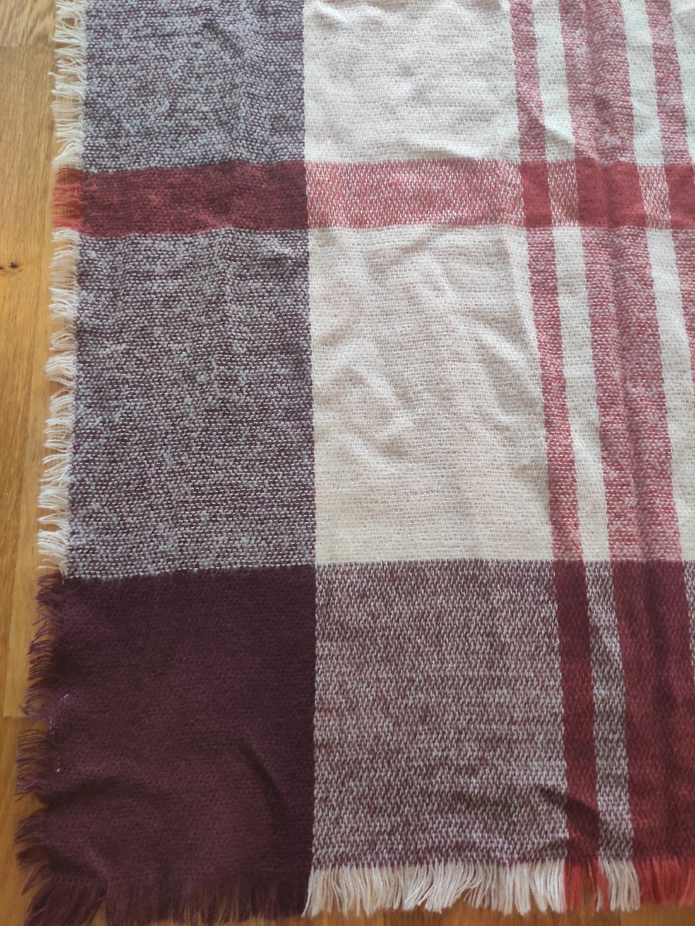 Only Foulard & Sciarpe: Schal Only beige rostrot bordeaux Karomuster – Usato da Schliern b. Köniz venduto da Pecannut 2