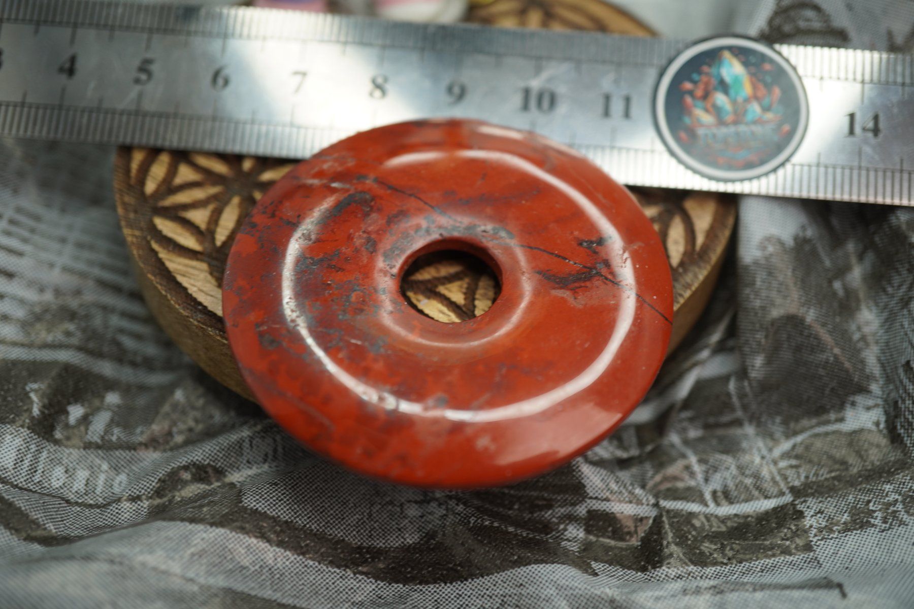 Minerali & Pietre curative: Jaspis Rot  Pi  Scheibe  ca50mm    ab  1.-     Räumung – Nuovo e nell'imballaggio originale da Eschenbach SG venduto da topstone 4