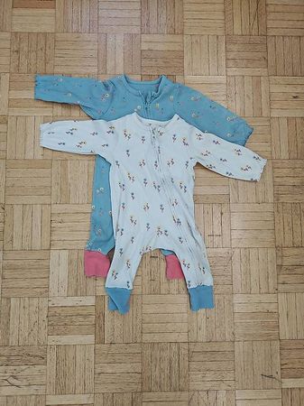 2 Mädchen Pyjama mit Reissverschluss