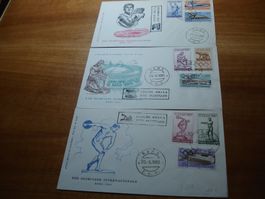 Italien FDC Satz Olympia Rom 1960, 3 Briefe