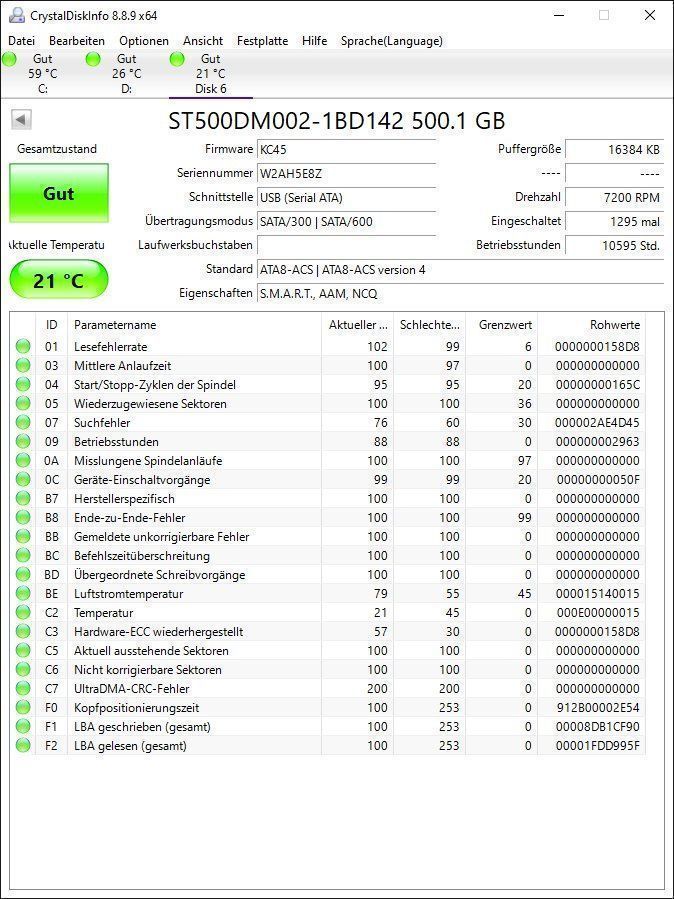 Seagate Dischi rigidi: Seagate 500GB Festplatte – Usato da Künten venduto da Arktisde 1