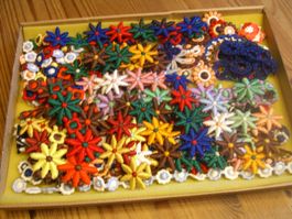 XXL Lot Blüten, Blumen, Applikationen zum Basteln, Nähen ...