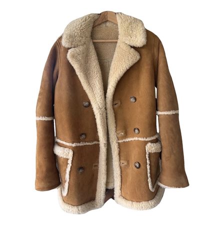 Polo Ralph Lauren Shearling Jacke Braun Beige Grosse XS