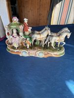 grosse Porzellankutsche mit 4 Pferden