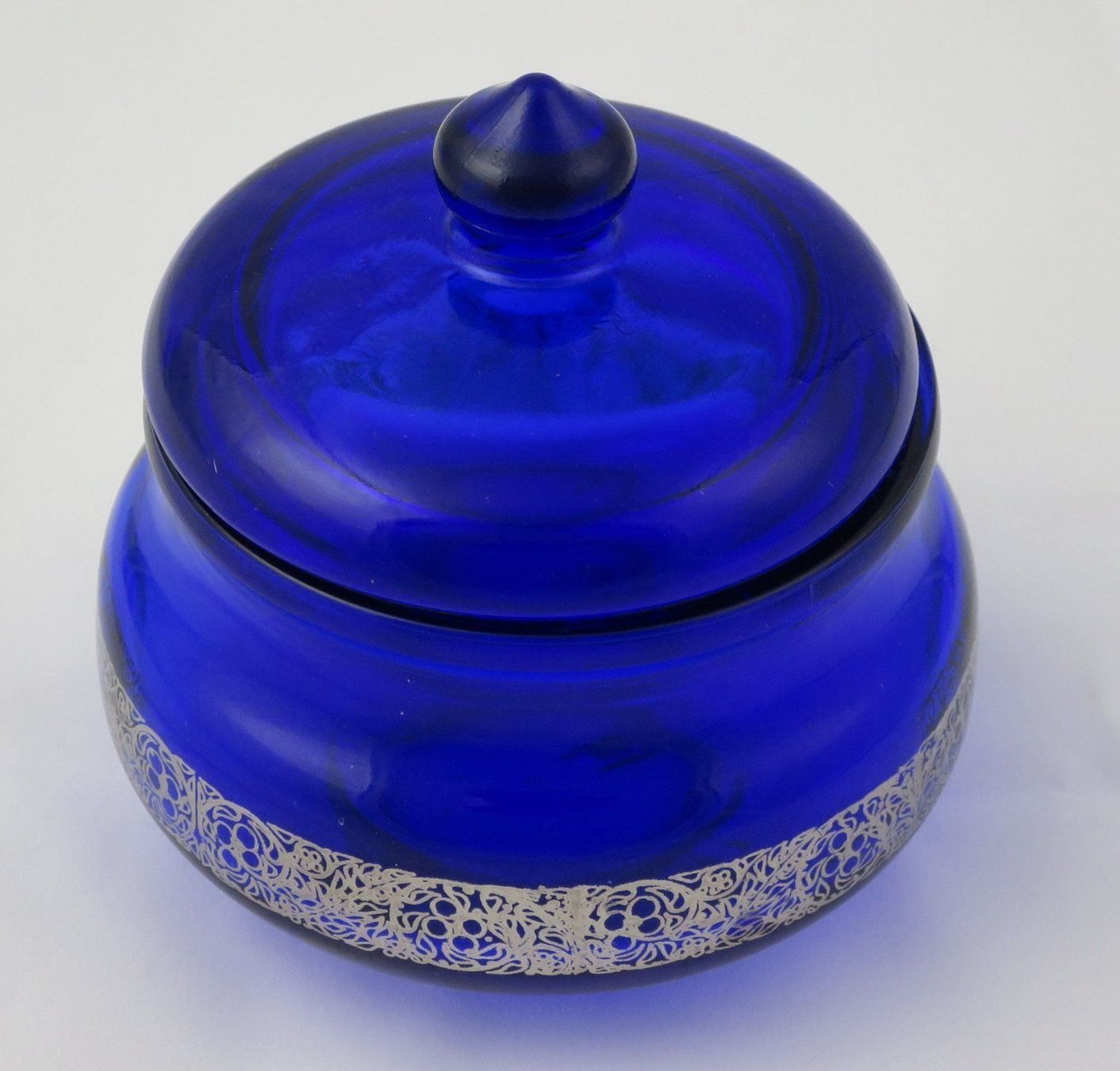 Zuccheriere: Kleines blaues Gefäss ca. 8 x 9 cm – Usato da Zürich venduto da 1.Simon 2