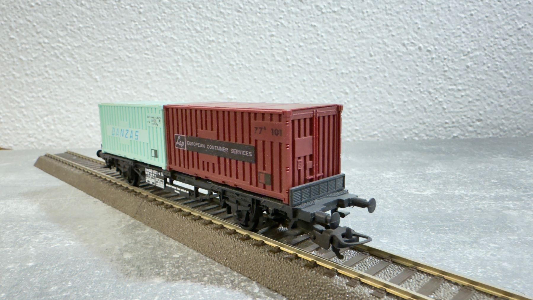 Lima Modellini di ferrovie: Lima Containerwagen H0 / DC – Usato da Schlieren venduto da rat_lq6b 4