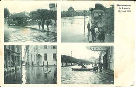 Luzern LU Hochwasser 16. 6.1910 4 Bild AK Synnberg Nr.105 a