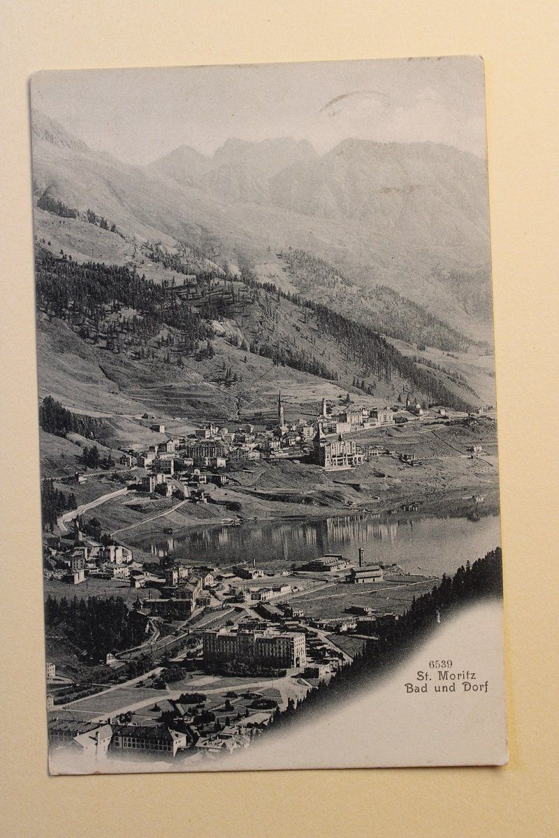 Cartoline postali: AK St. Moritz Bad und Dorf 1905 – Usato da Wettswil venduto da roma010