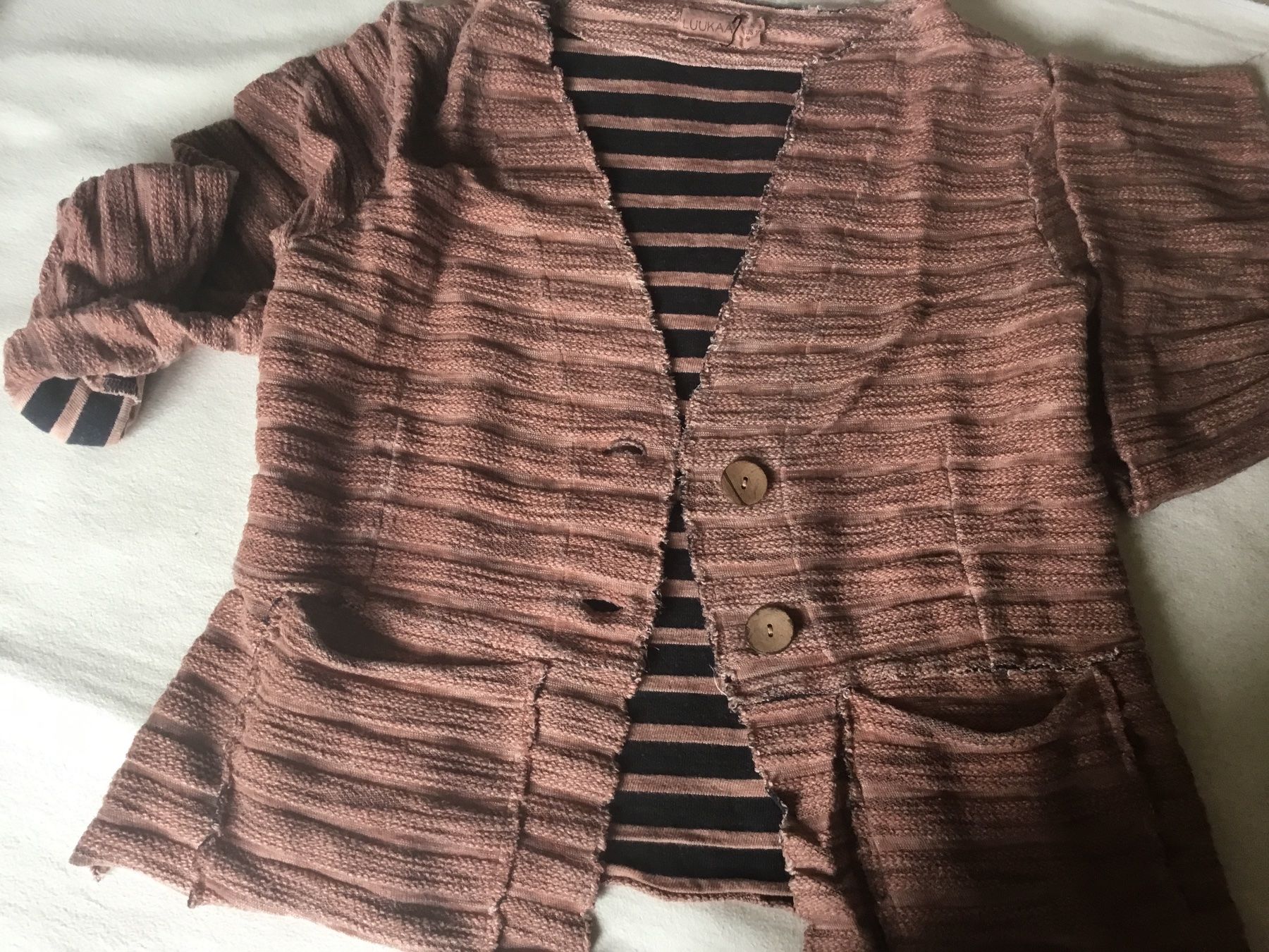 Luukaa Giacche: Sublime veste rouille LUUKAA, doublure rayée noir, t. 40 – Usato da Genève venduto da Mazelyne 1