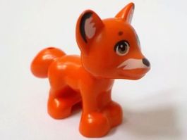 LEGO 19532pb07 Reddish Orange Fox, Friends Style with Black