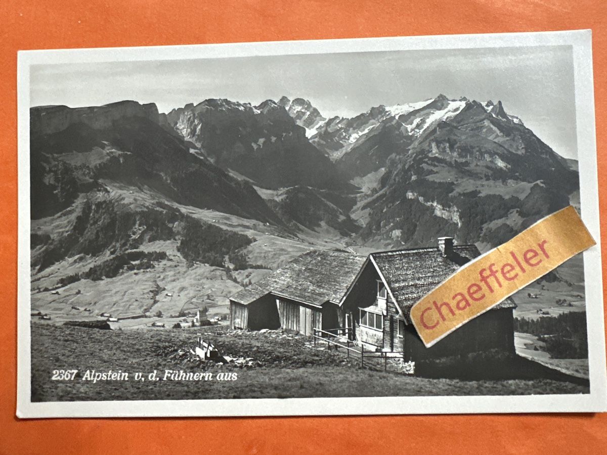 Cartoline postali: 2367 Alpenstein v.d. Fähnern aus. – Usato da Zürich venduto da Chaeffeler